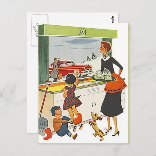 はがきヴィンテージ新しいホームジョブ移動アドレスおもしろいPC ポストカード (正面/裏面)