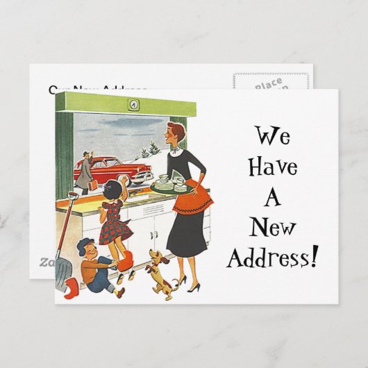 はがきヴィンテージ新しいホームジョブ移動アドレスおもしろいPC 案内ポストカード (正面/裏面)