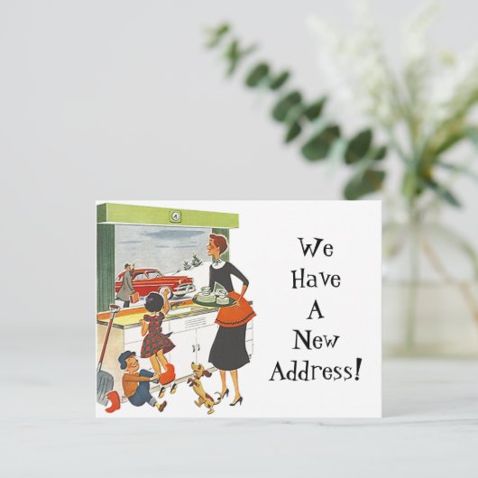 はがきヴィンテージ新しいホームジョブ移動アドレスおもしろいPC 案内ポストカード (スタンド正面)