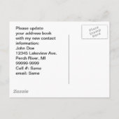 はがきヴィンテージ男性Make Coffee新しいアドレスを移動 案内ポストカード (裏面)