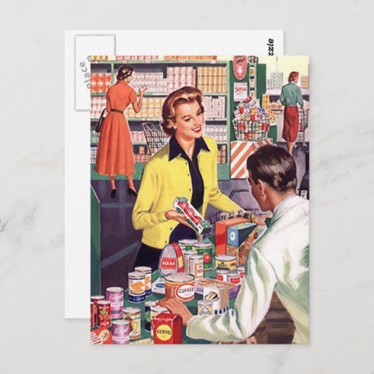 はがきヴィンテージ食料品ショッピング販売事業PC ポストカード (正面/裏面)