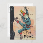 はがきヴィンテージScakrecrow Oz新しいアドレスPCを移動 案内ポストカード (正面/裏面)