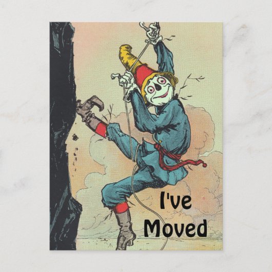 はがきヴィンテージScakrecrow Oz新しいアドレスPCを移動 案内ポストカード (正面)