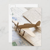 はがき上のカルボード飛行機 ポストカード (正面/裏面)