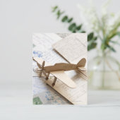 はがき上のカルボード飛行機 ポストカード (スタンド正面)