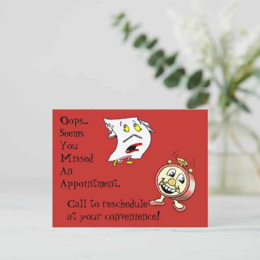 はがき恋しく思アポイントメント顧客連絡注 ポストカード (スタンド正面)