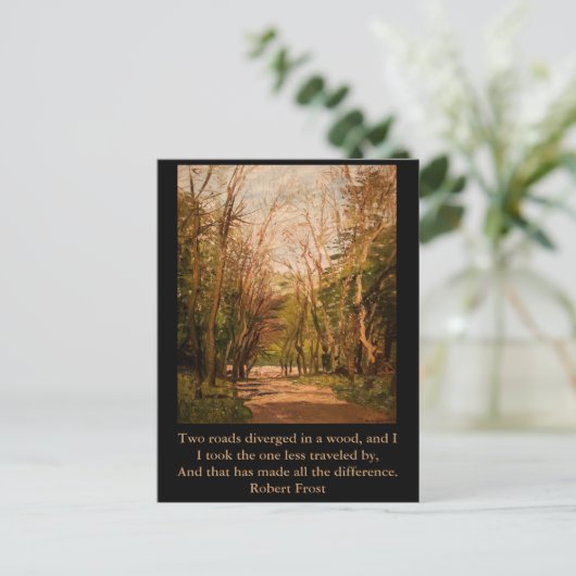 はがき感動的引用文ロバートフロスト ポストカード (スタンド正面)