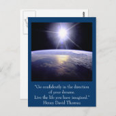 はがき感動的。引用文：ヘンリー・デイヴィッド・ソロー ポストカード (正面/裏面)