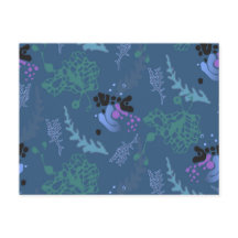 はがき抽象デザインブルーホワイルン