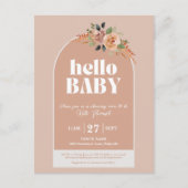 はがき招待状、ハローベビー、ベビーモダンシャワー ポストカード (正面)