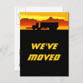 はがき日没に移動トラック新しい住所を移動 案内ポストカード (正面/裏面)
