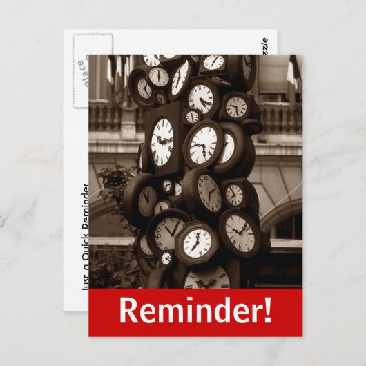 はがき時計の時刻表示アポイントメント ポストカード (正面/裏面)