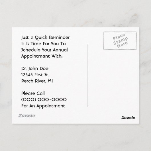 はがき時計の時刻表示アポイントメント ポストカード (裏面)