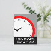 はがき時計顔共に時間を使うレトロ ポストカード (スタンド正面)