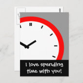 はがき時計顔共に時間を使うレトロ ポストカード (正面/裏面)