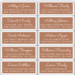 はがき書道結婚のゲスト住所 シール<br><div class="desc">2 x 0.8インチサイズのポストカードに適結婚したゲスト用のパーソナライズ、名前と住所/個人の住所 シールステッカー!これらのシックモダンでスタイリッシュの結婚住所 シールは結婚、テラエレガントコッタの背景に白い手書きの台本の書道にあなたのゲスト名を特徴とする。個人のゲスト名結婚とアドレスを追加する。Happy Dolphin Studio専用。***4インチ未満のステッカーシートは注文しない!!!***</div>