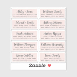 はがき書道結婚のゲスト住所 シール