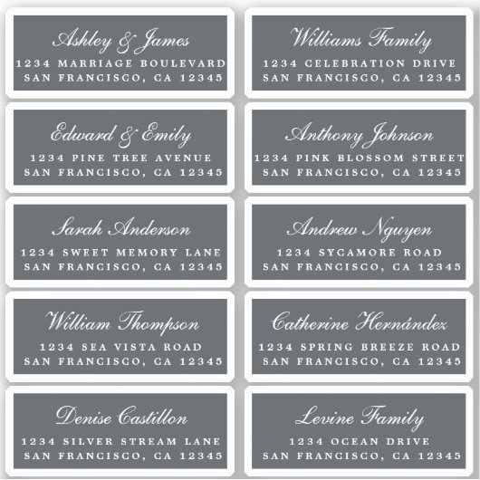 はがき書道結婚のゲスト住所 シール (正面)