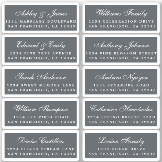 はがき書道結婚のゲスト住所 シール (正面)