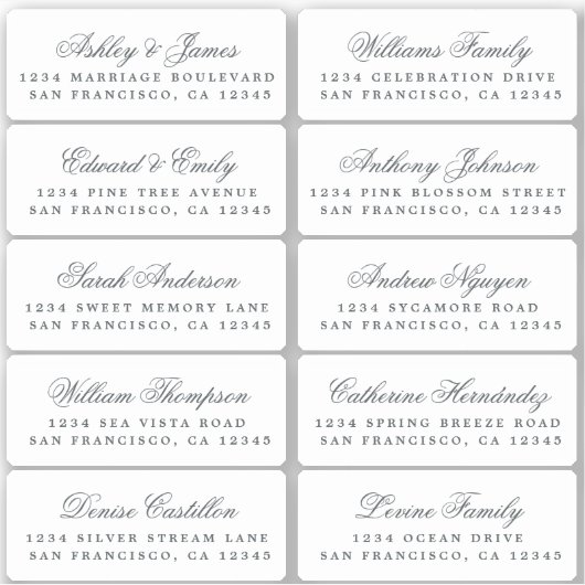 はがき書道結婚のゲスト住所 シール (正面)