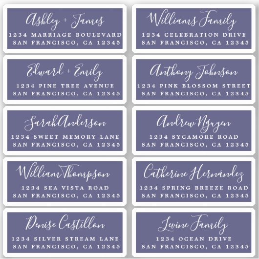 はがき書道結婚のゲスト住所 シール (正面)