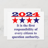 はがき最初の責任である – 政治 ポストカード (正面/裏面)