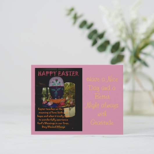 はがき水平テンプレートハッピーイースター シーズンポストカード (スタンド正面)