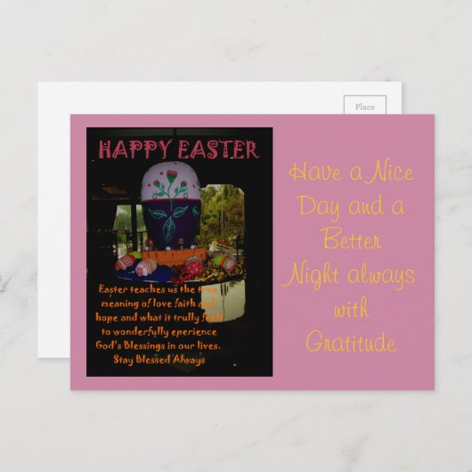 はがき水平テンプレートハッピーイースター シーズンポストカード (正面/裏面)