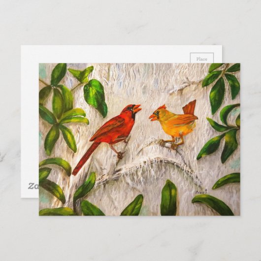 はがき深紅色。愛の歌 ポストカード (正面/裏面)