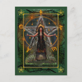 はがき異教の- Spellweaver Witch 'Green to Earth' ポストカード