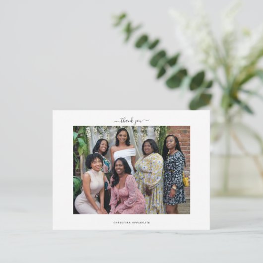 はがき空白のブライダルシャワー写真ありがとう ポストカード (スタンド正面)