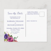 はがき紫フローラ水救色日付 案内ポストカード (裏面)