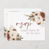 はがき結婚のエンクロージャRsvpカード ポストカード (正面/裏面)