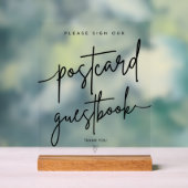 はがき結婚のゲストブックアクリル印 アクリルサイン (ニュートラル)