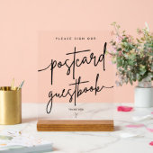 はがき結婚のゲストブックアクリル印 アクリルサイン (ウェディング)