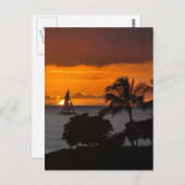 はがき縦型 – ハワイアン夕日 ポストカード (正面/裏面)