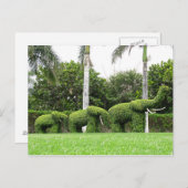 はがき自然グリーンゾウ園彫刻 ポストカード (正面/裏面)