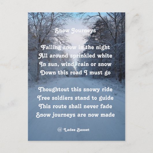 はがき詩の雪の旅byラディーバスセット ポストカード (正面)