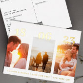 はがき金ゴールド3枚フォトQRコード日付の保存 箔シーズンポストカード