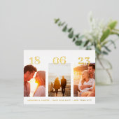 はがき金ゴールド3枚フォトQRコード日付の保存 箔シーズンポストカード (立ち正面)