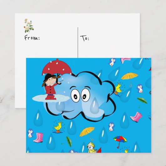 はがき雨雲傘 ポストカード (正面/裏面)