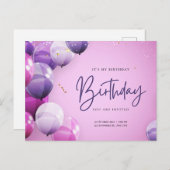 はがき魅力的サイズ誕生日招待状カード ポストカード (正面/裏面)