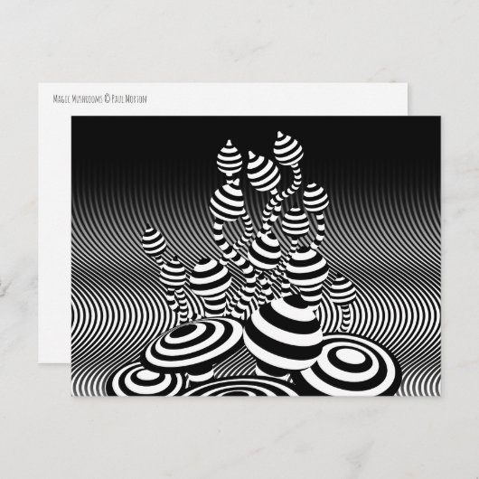 はがき魔法きのこ光学幾何デザイン。 案内ポストカード (正面/裏面)