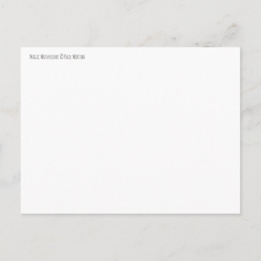 はがき魔法きのこ光学幾何デザイン。 案内ポストカード (裏面)