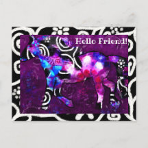 はがき – お洒落抽象芸術ホース絵画ズ