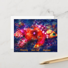 はがき – お洒落抽象芸術金魚の象徴