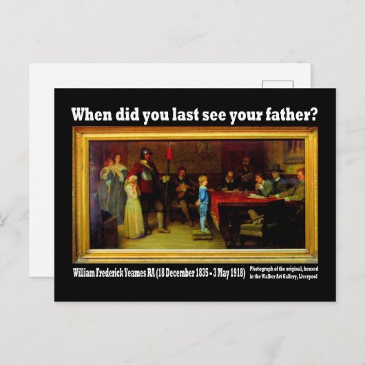 はがき – 「お父さんに最後に会ったのはいつですか? (正面/裏面)