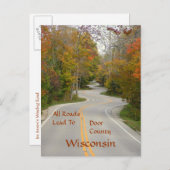 はがき、"すべての道路はドア郡にリード" ポストカード (正面/裏面)