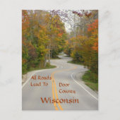 はがき、"すべての道路はドア郡にリード" ポストカード (正面)
