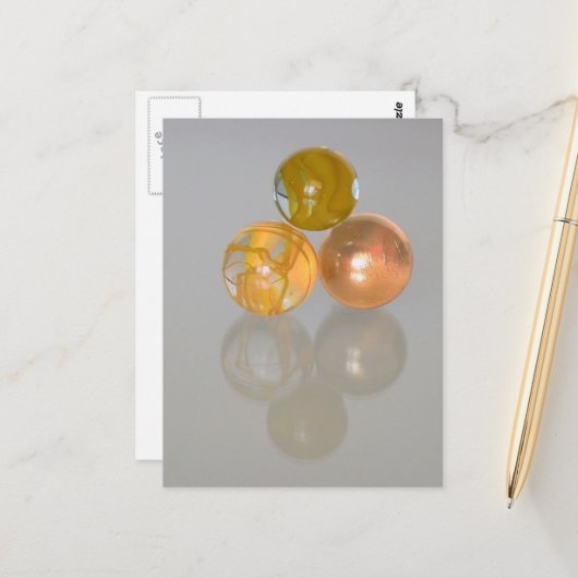 はがき – オレンジ色のビー玉 (正面/裏面インサイチュ)